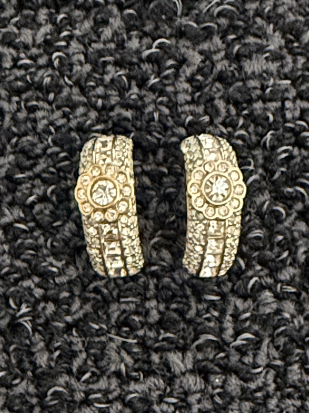 Fashion Jewelry Gold Crystal Hoop Earrings